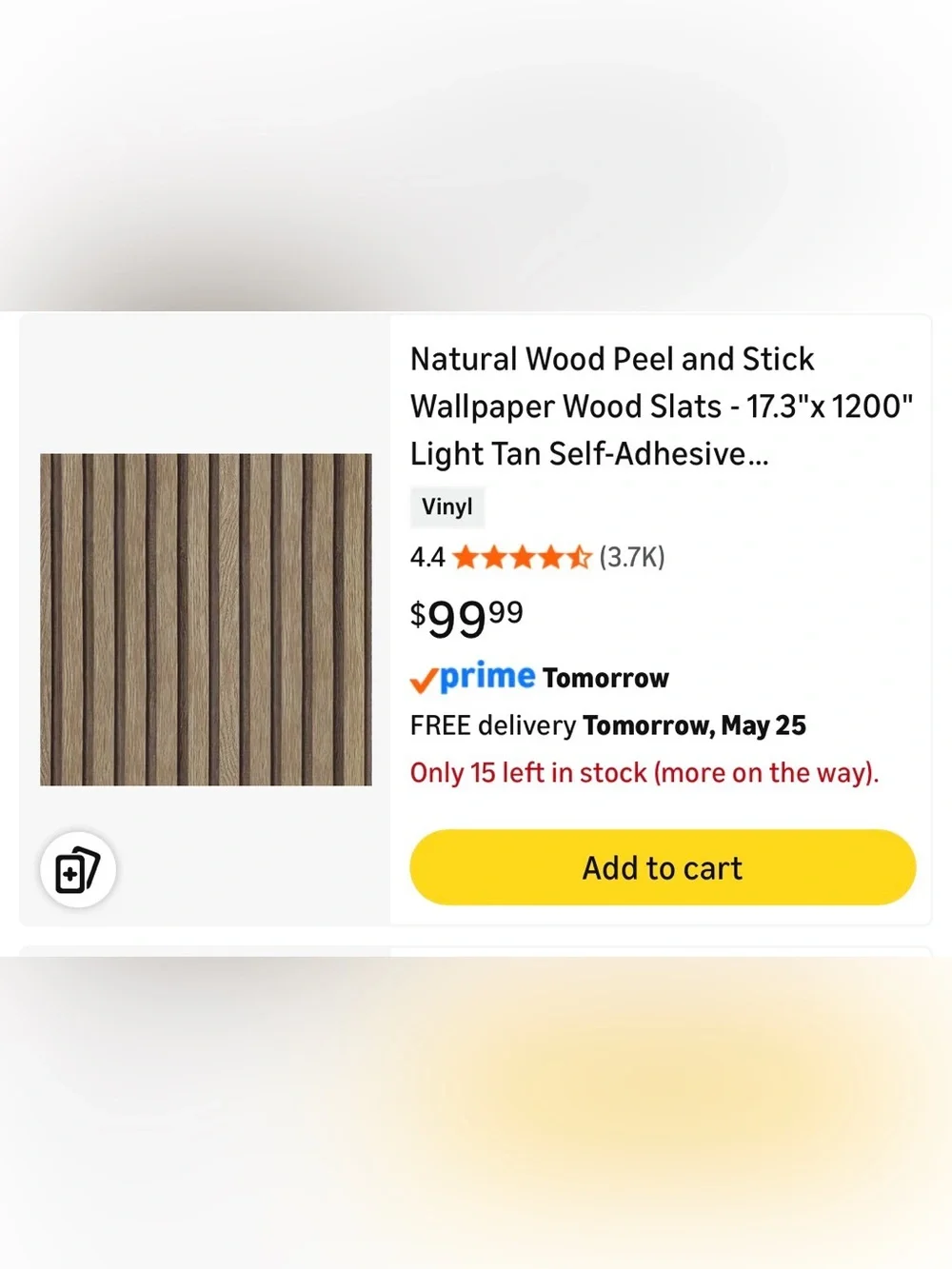 Light Tan Wood Peel and Stick Wall Panel - Self-Adhesive. Live show background